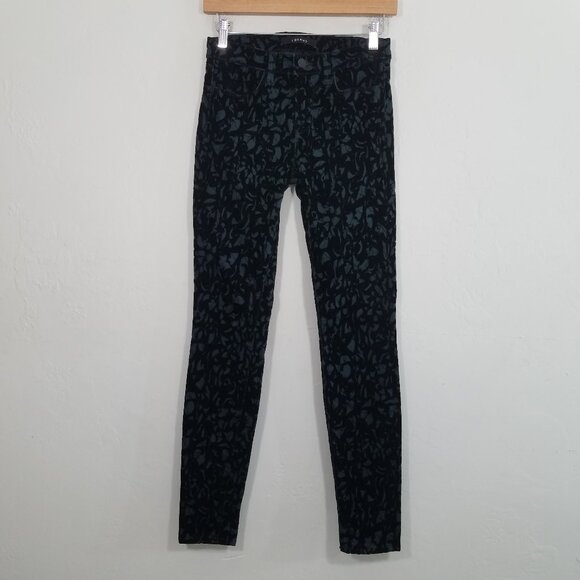 J Brand Super Skinny Green/Black Stretch Pants Size 25 - Picture 1 of 9